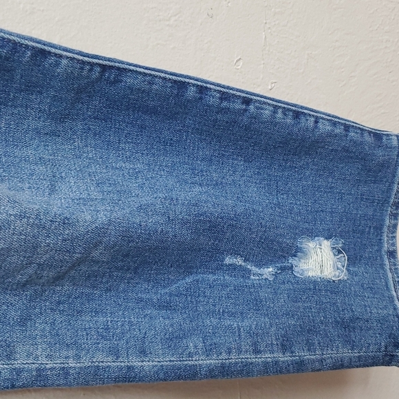 Pistola High Rise Medium Wash Distressed Cropped Straight Leg Jeans Size 32 - Picture 6 of 9